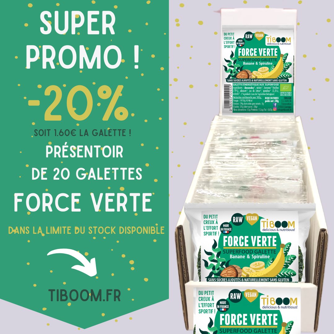 Promo ! Lot de 20 galettes énergétiques - Force verte - Tiboom