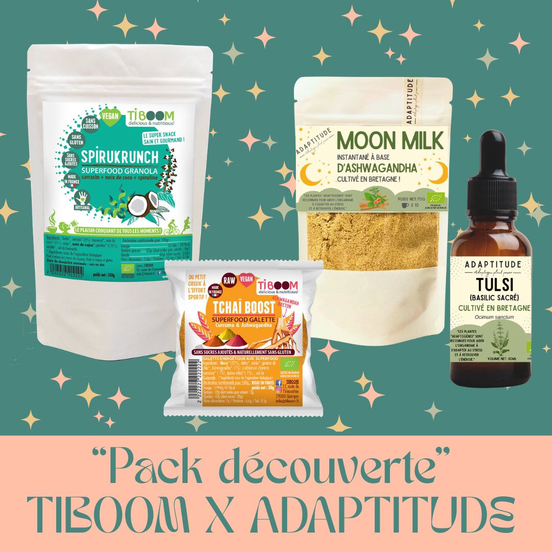 Lot découverte TIBOOM X ADAPTITUDE - Tiboom snacks bio